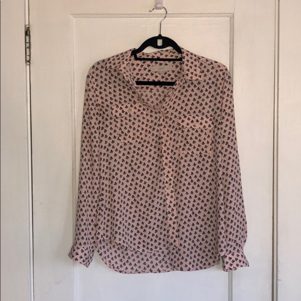 LOFT Pink blouse, button down
